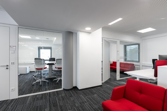 25*40mm Simple Style Thickness Aluminum Frame Single Glass Parition Wall Contemporary Style Enhanced Transparency