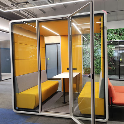 Silent Booth 6 People Private Conference Soft Design Pods Office Soundproof Conference Meeting Pods Removable Furniture