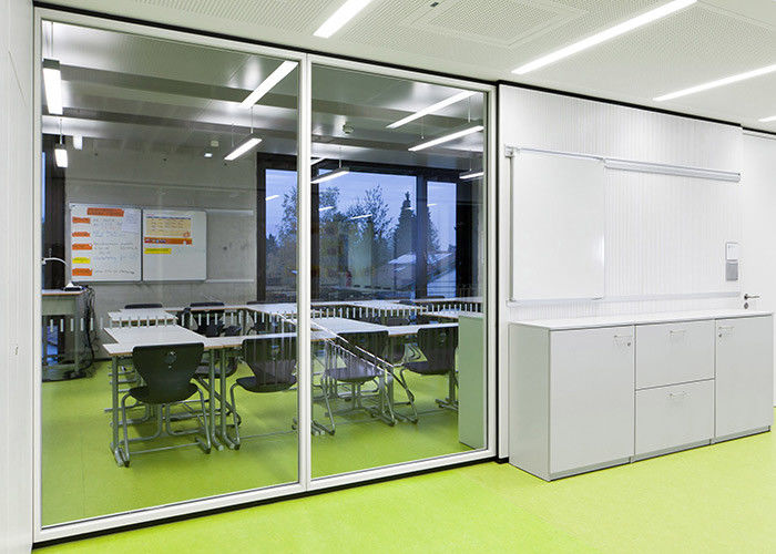 Aluminum Double Glass Partition Wall 90-108mm Tempered Glass