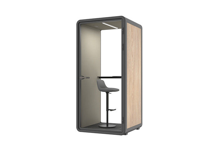 Modular Soundproof Booth with Acoustic Treatment for Private Office Pod Space