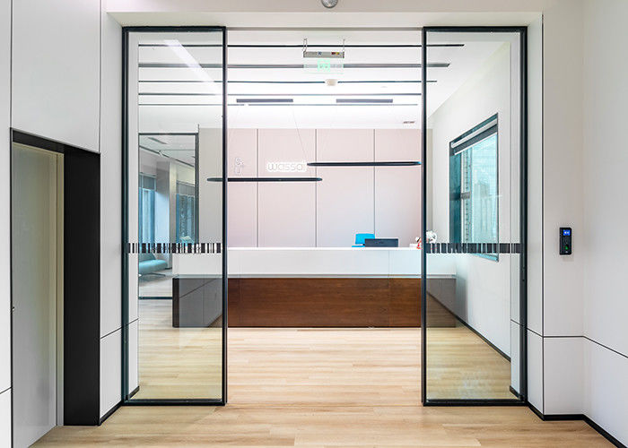 Custom Aluminum Glass Partitions with Tempered Glass Panels