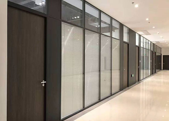 Acoustic Steel Solid Partition Wall Prefabricated Glass Office Partitions yang dapat dilepas