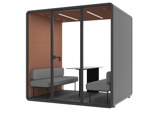 Panel Kontrol Fleksibel Soundproof Pods L Meeting Booth Untuk Pameran Komfort Seats Kabin