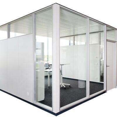Acoustic Modular Clear Tempered Glass Partition Wall untuk Kantor